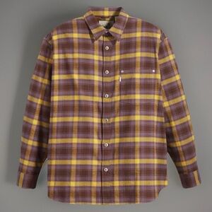 NEW Levi’s Silver Tab Shirt Men’s M Purple Plaid Long Sleeve Oversized Flannel